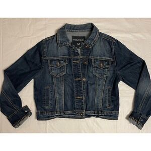 Maurices Denim Jean Jacket Womens Size Medium Cottagecore Western Cowgirl Biker